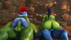 2boys2girls 2girls2boys 3d anal anal_sex animated ballsack black_hair blue_skin cowgirl_position ear_piercing earrings female green_skin horde_(warcraft) jewelry laying_on_back long_penis longer_than_10_seconds male moan moaning moaning_in_pleasure mohawk mohawk_(hairstyle) muscular_female noname55 orc_(warcraft) orc_female orc_male orced penis ponytail pussy red_hair riding riding_penis sex sound sound_effects thick_penis thrusting thrusting_into_ass troll_(warcraft) troll_female troll_male vaginal_penetration vaginal_sex video world_of_warcraft zazi_(noname55)