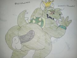 2025 2d 2d_(artwork) 2d_artwork anal anal_sex anthro ass balls ballsack big_ass big_butt blush blushing_male blushing_profusely bowser_day chubby chubby_male crown dic_entertainment disembodied_penis female furry furry_female green_skin king_koopa koopa male male_only mario_(series) nintendo penis scalie super_mario_bros. tagme the_super_mario_bros._super_show! traditional_art traditional_media traditional_media_(artwork) turtle_shell wallarudo