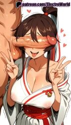 1boy 1girls 2025 ai_generated artist_name balls big_breasts big_chest breasts brown_hair bust busty chest cleavage cock collarbone covered_nipples dick double_v double_w electroworld erection female heart hi_res high_quality high_resolution highres huge_cock japanese_clothes jigokuraku large_breasts long_hair male miko patreon patreon_username penis penis_on_face stable_diffusion straight testicles tongue tongue_out trembling twitching_penis uncensored v v_over_eye veins w watermark yamada_asaemon_sagiri