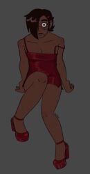 1boy crossdressing dress emo femboy heels heli0za makeup male male_only matthew_patel red_dress scott_pilgrim solo_male