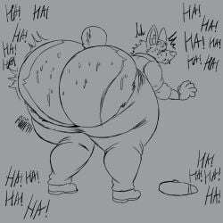 accidental_exposure anthro bare_ass bending_over big_ass big_butt blush cap clothed clothing dilf ears_up embarrassed fox furry headgear huge_ass humanoid_hands inner_ear_fluff laugh laughing laughing_at male mature mature_male mechanic nabb-kun pal_(nabb-kun) public_humiliation rear_view ripped_clothing ripped_pants shocked_expression shoes short_tail surprised surprised_expression sweat sweaty sweaty_ass
