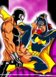 1boy 1girls anal bane barbara_gordon batgirl batman_(series) big_breasts breasts dc faceless_male female human large_breasts light-skinned_male. male mrfuzzynutz orange_hair sex straight