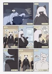 2025 absurd_res alarm_clock alice_(osokamu) anthro awkward_silence balls banana bear bedroom belly big_balls big_breasts big_penis bottomwear breasts brush brushing brushing_teeth business_suit canid canine canis cellphone cleavage clock clothed clothing comic dialogue digital_drawing_(artwork) digital_media_(artwork) domestic_cat domestic_dog duo eating electronics english_text erection erection_under_skirt expressionless felid feline felis food fruit futa/male futanari genitals group hair hair_over_eyes happy hi_res huge_breasts intersex intersex/male jealous john_(osokamu) keyboard lips long_hair male mammal musclegut muscular navel nude office osokamu penis percentage phone plant polar_bear presentation pubes short_hair skirt sleeping smartphone solo sound_effects speech_bubble suit tail text thick_lips thick_thighs toothbrush train trans_(lore) trans_woman_(lore) trio typing ursine vehicle wide_hips wolf