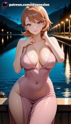 1girls 2025 aerial_fireworks ai_assisted ai_generated anime artist_name atlus aurora bangs bare_shoulders big_breasts big_breasts big_breasts big_chest blush boat breast breasts breasts breasts bridge brown_eyes brown_hair building bust busty chest city city_lights cityscape cloud collarbone covered_navel dock earrings earth_(planet) explicit female fireworks fountain full_moon galaxy hi_res high_quality high_resolution highres horizon jewelry lake lamppost large_breasts lighthouse looking_at_viewer moon mountainous_horizon night night_sky ocean onsen outdoors patreon patreon_username persona persona_3 persona_3_reload pier pink_dress planet pool poolside railing reflection river ship shooting_star shore short_hair sitting sky skyline skypassion skyscraper smile solo space stable_diffusion star_(sky) starry_sky thighs tree twilight water watercraft watermark wide_hips yukari_takeba