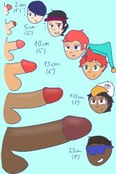 big_penis bo_(brawl_stars) brawl_stars brock_(brawl_stars) chester_(brawl_stars) colt_(brawl_stars) edgar_(brawl_stars) embarrassed fang_(brawl_stars) size_comparison size_difference small_penis small_penis_humiliation