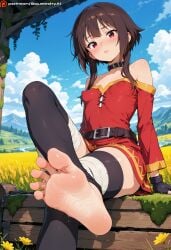 1girls ai_generated barefoot big_ass blush busty curvy detailed_background eyes face feet female female flat_chest foot_fetish foot_focus heavy hips kono_subarashii_sekai_ni_shukufuku_wo! looking_pleasured male/female megumin mouth nipple_slip nipples nude open pink pleasure puffy_nipples satou_kazuma small_breasts sole_female soles solo squeeshyai submissive teen teenage_girl teenager thick thighs toes wide
