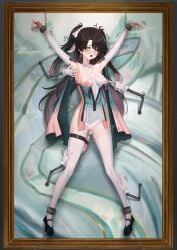 1girls armpit armpits armwear black_hair blush blush_lines bondage boobs breasts chained chained_ankles chained_up chained_wrists chains chinese_clothes color colored commonalty880 crying crying_with_eyes_open dress drool drooling earring eyewear female female_focus female_only forced forced_orgasm glasses hair_accessory hair_ornament hi_res high_res high_resolution highres kuro_games legband long_hair machine machine_bondage multicolored_hair no_escape open_mouth painting partially_clothed partially_clothed_female pussy rape raped_by_machine restrained restrained_arms restrained_legs ripped_clothing ripped_tights sex_toy shoes shoes_on solo solo_female solo_focus tears thighs tickle_fetish tickle_torture tickling tickling_armpits tickling_legs tickling_nipples vagina vibrator vibrator_on_nipple vibrator_on_nipples vibrator_on_pussy white_thighs wuthering_waves zhezhi_(wuthering_waves)