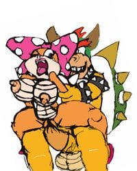 balls bow bowser breasts cd_dj eyelashes female green_shell high_heels horns koopa koopalings lipstick male mario_(series) nintendo nipples penis polka_dots pussy shell spiked_shell spikes straight_hair tail wendy_o._koopa
