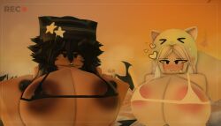 2girls 3d areolae beach big_breasts bikini bikini_top breasts female large_breasts nipples outside recording roblox roblox_avatar roblox_studio robloxian tagme yukari_hana yukari_hanarr34