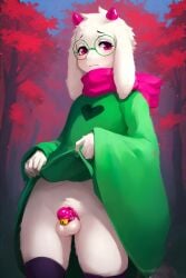 1562566 1boy ai_generated anthro anthro_male anthro_only balls cage caged caged_cock caged_dick caprine chastity chastity_cage chastity_device clothed cock deltarune femboy femboy_focus femboy_only fur furry furry_male furry_only glasses male male_focus male_only penis pink_chastity_cage ralsei ralsei_with_white_fur shy solo stockings undertale_(series) white_balls white_fur white_skin