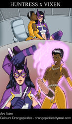 african african_futanari comic dark-skinned_futanari dark_skin dc dc_comics dimsumboy22 extro futa_on_female futanari horsecock huntress_(dc) interracial intersex justice_league vixen_(dc)