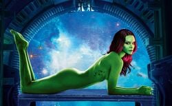 1girls alien alien_girl alien_humanoid female_only fit fit_female gamora green-skinned_female green_skin guardians_of_the_galaxy humanoid laying_down marvel marvel_cinematic_universe naked nude nude_female presenting realistic solo solo_female space zoe_saldana