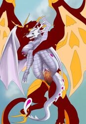 anthro bakugan_battle_brawlers bakugan_new_ big_breasts climax drago_(bakugan) dragon love scalie sex sky vagina wavern wings wyvern