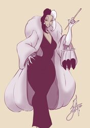 101_dalmatians 1girls arms artist_name big_breasts breasts busty clothing cruella_de_vil disney disney_villains eyebrows eyelashes eyes female fingers fur_coat hair henrik-drake hhammerh hourglass_figure huge_breasts large_breasts legs lips short_hair sketch thick thick_legs thick_thighs thighs voluptuous wide_hips