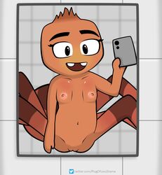 anthro arachnid arthropod ass breasts digital_media_(artwork) dreamworks female genitals ms._tarantula_(the_bad_guys) multi_arm multi_limb mygalomorph nipples nude pussy simple_background smile solo spider tarantula the_bad_guys theshamelessplug