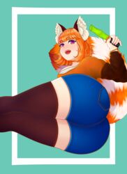 animal_ears ass blush breasts female hitode_kaifuu legs open_mouth red_panda_girl