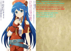 1girls blue_eyes blue_hair breasts english_text femsub fire_emblem fire_emblem:_the_binding_blade fire_emblem_binding_blade hard_translated heart heart_eyes lilina_(fire_emblem) maledom mind_control netorare nintendo symbol_in_eyes text translated yugo-eti