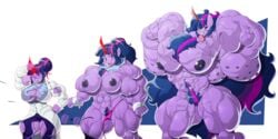 abs ass_expansion breast_expansion corruption female hair_growth huge_breasts muscular_female my_little_pony nipples pubic_hair thigh_expansion transformation transformation_sequence twilight_sparkle_(mlp) xylem