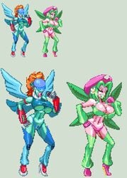 4_wings blue_skin brainwashing casetermk corruption covered_eyes digimon fairy fairy_wings female hair_growth helmet high_heels identity_death large_ass large_breasts leaf leaf_wings leaves lillymon lips microphone mimi_tachikawa navel panties pink_skin plant plant_girl skin_color_change sora_takenouchi takeover thick_thighs transformation transformation_sequence vocamon wide_hips wings