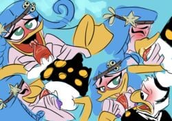 accessory aletheia_(ducktales) anatid anseriform anthro asterozoan avian beak bird black_clothing black_eyes blue_hair blush bodily_fluids breast_play breasts button_(fastener) cjzilla88 closed_mouth closed_smile clothed clothing cum disney donald_duck duck ducktales ducktales_(2017) duo echinoderm erection eyebrows feathers fellatio female fish genital_fluids genitals green_eyes hair hat headband headgear headwear humanoid licking long_hair male male/female marine membrane_(anatomy) merfolk nipples nude open_mouth oral paizuri penile penis penis_lick sailor_hat sailor_uniform saliva sex simple_background smile split_form starfish starfish_(accessory) titjob tongue tongue_out webbed_feet white_body