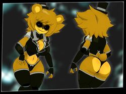 1girls 3d 3d_(artwork) animatronic ass back_view bear bear_ears bear_tail belly_button big_ass big_breasts black_armwear black_bowtie black_eyes black_legwear black_nose black_panties blurry_background boob_window bowtie breasts butt cally3d clazzey clothed creepy cryptiacurves dark_background dark_eyes fazclaire's_nightclub five_nights_at_freddy's fnaf freddy_(fnaf) fredina's_nightclub fredina_(cally3d) frenni_(cryptia) frenni_fazclaire front_view furry genderswap golden_freddy golden_freddy_(fnaf) golden_fredina_(cally3d) hat looking_at_viewer messy orange_body orange_hair robot robot_girl rule_63 scottgames smile smiling_at_viewer snout solo solo_female suit tail thick_thighs thighhighs thighs top_hat type_0 white_pupils yellow_body