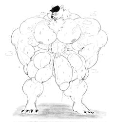 69yano69 abs bara biceps bodybuilder bulge furry hairy hairy_male hyper hyper_balls hyper_genitalia hyper_muscles hyper_penis hyper_testicles male male_focus male_only muscles muscular_back muscular_legs muscular_male muscular_thighs