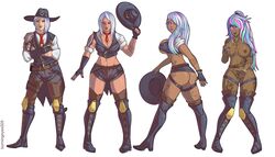 2d ashe_(overwatch) ass bimbo bimbofication blizzard_entertainment boobs burningeyes505 cowgirl dark-skinned_female dark_skin female ganguro gyaru gyarufication identity_death long_fingernails masturbation multicolored_hair overwatch pussy tattoo tattoos tits transformation western wild_west