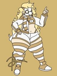 bird_mask blonde_hair booty_shorts crop_top doopie doopkaboom_(artist) everest_(doopie) femboy gay huge_ass huge_thighs long_hair mask masked masked_male oc original_character plague_doctor_mask shorts striped_legwear tagme thick_thighs thigh_highs thighhighs twink