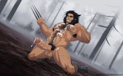 abs balls bara biceps big_balls big_penis claws cum daddy erection greeneyedwolfking logan_(x-men) male male_nipples male_only manly marvel marvel_comics mature_male muscular_male nipples nude pecs penis wolverine_(x-men) x-men