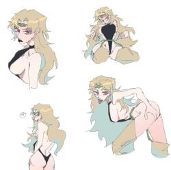 big_ass big_breasts black_panties blonde_female blonde_hair dio_brando female female_only genderswap_(mtf) jojo's_bizarre_adventure thick_thighs thigh_highs