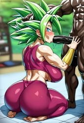 ai_generated big_ass big_breasts big_penis blowjob dragon_ball_super fusion green_hair kefla large_hips potara_earrings super_saiyan