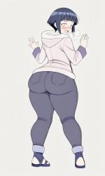 1girls ai_generated big_ass huge_ass hyuuga_hinata hyuuga_hinata(genin) naruto naruto_(classic) nini_mihy shy small_breasts solo thick_thighs wide_hips