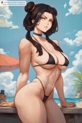 1girls abs ai_generated avatar_legends avatar_the_last_airbender bangs beach bikini bikini_bottom bikini_top black_hair choker color colored curvy curvy_body curvy_female curvy_figure curvy_hips cutesexyrobutts_(style) female female_focus female_only fit fit_female golden_eyes hair_bun hi_res large_ass large_breasts long_hair mai_(avatar) nickelodeon nicktoons ocean patreon patreon_username pawg round_ass sky slim_waist string_bikini tagme thedachy thick_thighs thigh_highs toned toned_female wide_hips yellow_eyes