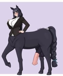 1futa animal_genitalia_on_humanoid breasts centaur equid_taur futa_only futanari futataur horsecock horsecock_futanari horsecock_on_humanoid huge_cock light-skinned_futanari light_skin office_lady solo taur umbra_arts