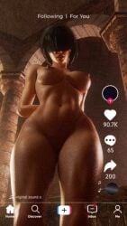 1girls 3d 9:16 arms_behind_back big_breasts black_hair blunt_bangs breasts dancing faceless_female facing_viewer female_only hair_over_eyes looking_at_viewer looking_down looking_down_at_viewer medium_breasts short_hair shorter_than_30_seconds sk1p_3d social_media solo solo_female solo_focus standing tagme thick_thighs tiktok vertical_video video