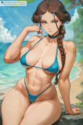 1girls abs ai_generated avatar_legends avatar_the_last_airbender beach bikini bikini_bottom bikini_top braid brown_eyes brown_hair choker color colored curvy curvy_body curvy_female curvy_figure curvy_hips cutesexyrobutts_(style) female female_focus female_only fit fit_female hi_res katara large_ass large_breasts long_hair nickelodeon nicktoons ocean patreon patreon_username pawg round_ass sky slim_waist string_bikini tagme thedachy thick_thighs thigh_highs toned toned_female wide_hips