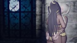 2girls 3d against_wall alternate_costume animated bodystocking cosplay emilyblend34 fire_emblem fire_emblem_awakening kissing nintendo no_sound robin_(fire_emblem) robin_(fire_emblem)_(female) tharja_(fire_emblem) tharja_(fire_emblem)_(cosplay) twintails video yuri