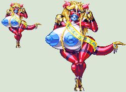 anthro anthrofied ass_expansion big_breasts bimbo bimbofication breast_expansion breasts casetermk claws clothing digimon digimon_(species) female gender_transformation genderswap_(mtf) guilmon hair hair_color_change hi_res huge_ass huge_breasts huge_nipples hyper_bimbo nude pixel_art post_transformation rule_63 scalie simple_background straight tail takato_matsuki thick_lips thick_thighs