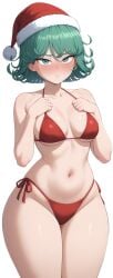 12kaneda12 1girls ai_generated bikini blush one-punch_man self_upload small_waist solo solo_female tatsumaki transparent_background wide_hips