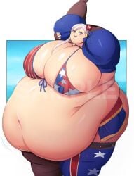 1girls fat_fetish large_belly large_breasts light-skinned_female nikutsuki scantily_clad ssbbw