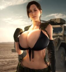 1girls 3d 3d_(artwork) alternate_body_type alternate_breast_size big_breasts big_hips bikini_top black_bikini_top breasts_bigger_than_head breasts_bigger_than_torso cleavage clothed clothed_female female female_human female_only female_solo gigantic_breasts gloves hi_res high_resolution highres hips hourglass_figure huge_breasts huge_hips human human_female human_only human_solo large_breasts large_hips long_hair looking_at_viewer metal_gear metal_gear_solid metal_gear_solid_v quiet_(metal_gear) ripped_clothing ripped_clothing skin_tight slim_waist solo solo_female tactical_gear tight_clothing top_heavy torn_clothes torn_clothing upper_body vaako wide_hips