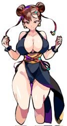 1girls boob_window breasts capcom chun-li chun-li_(street_fighter_6) cleavage clothed clothing enpe female looking_at_viewer solo street_fighter street_fighter_6 tagme