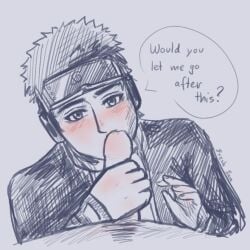 asking blowjob blush boy gay naruto naruto_(series) naruto_shippuden obito_(leaf_ninja) obito_uchiha smaller_male stranger uchiha_obito yaoi young