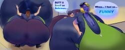 ass_sniffing blueberry blueberry_inflation curvy_figure fat_ass fat_woman jigglywiggly obese scarlett_beauregarde yoga_pants