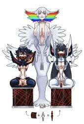 arms_tied_behind_back bad_end bdsm big_breasts bondage cleavage defeated_heroine gag gagged junketsu kill_la_kill kiryuuin_ragyou kiryuuin_satsuki matoi_ryuuko mother_and_daughter paa senketsu skimpy_clothes vaginal_insertion vaginal_penetration