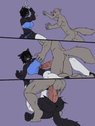 anthro anthro_on_anthro balls black_nose breasts canid canine canis clothing comic damageisreally darkwolf_(darkwolfdemon) duo erection female forced fur genitals hair hi_res horny_virus imminent_rape imminent_sex kansen lying male male/female mammal nude on_back pipe rape red_eyes scar sex sex_virus vaginal virus wolf yellow_eyes