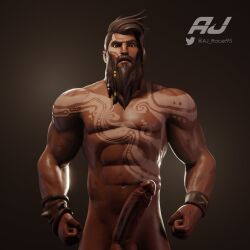 1boy aj_racer95 d'ugh d’ugh_fortnite fortnite games large_penis male male_only muscular_male penis solo tagme watermark