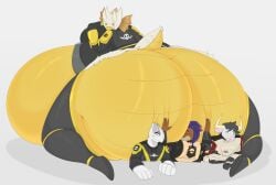 aaanya absurd_res alien anthro armor belly big_belly big_butt bovid bovine butt cape cattle clothing female generation_2_pokemon group halo_(series) helldivers hi_res kig-yar kiv_(raptormocha) legendary_pokemon lugia male male/female mammal microsoft nintendo obese overweight pokemon pokemon_(species) scalie terminid thick_thighs xbox_game_studios