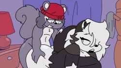 1boy 1girls animated anthro anthro_on_anthro fur furry helluva_boss hetero interspecies loona_(helluva_boss) male/female oc_x_canon penetration sex tagme tagme_(artist)