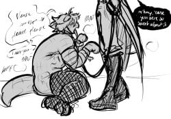 petplay puppyplay schpeenor spinner_(my_hero_academia) shuichi_iguchi dabi touya_todoroki cuntboy/male cuntboydom dominant_cuntboy thighhighs thick_thighs lizard gecko tail sketch uncolored collar leash dog_ears diphallism diphallia hemipenes begging begging_for_sex kneeling tongue_out